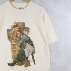 画像1: 90's Norman Rockwell USA製 "The Law Student" アートプリントTシャツ DEADSTOCK L (1)