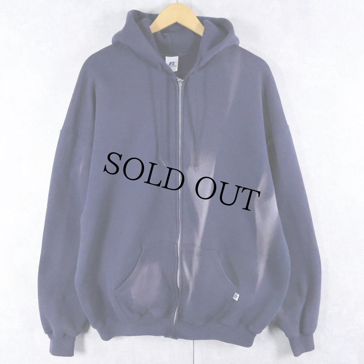画像1: RUSSELL ATHLETIC 無地 スウェットジップパーカー NAVY XL (1)