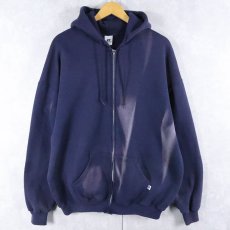 画像1: RUSSELL ATHLETIC 無地 スウェットジップパーカー NAVY XL (1)