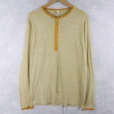 画像1: 60〜70's Hanes ヘンリーネックデザイン コットン×ポリエステルロンT XL (1)