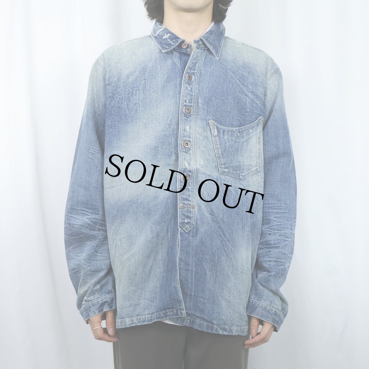 画像2: Ralph Lauren RRL デニムカバーオール XXL (2)