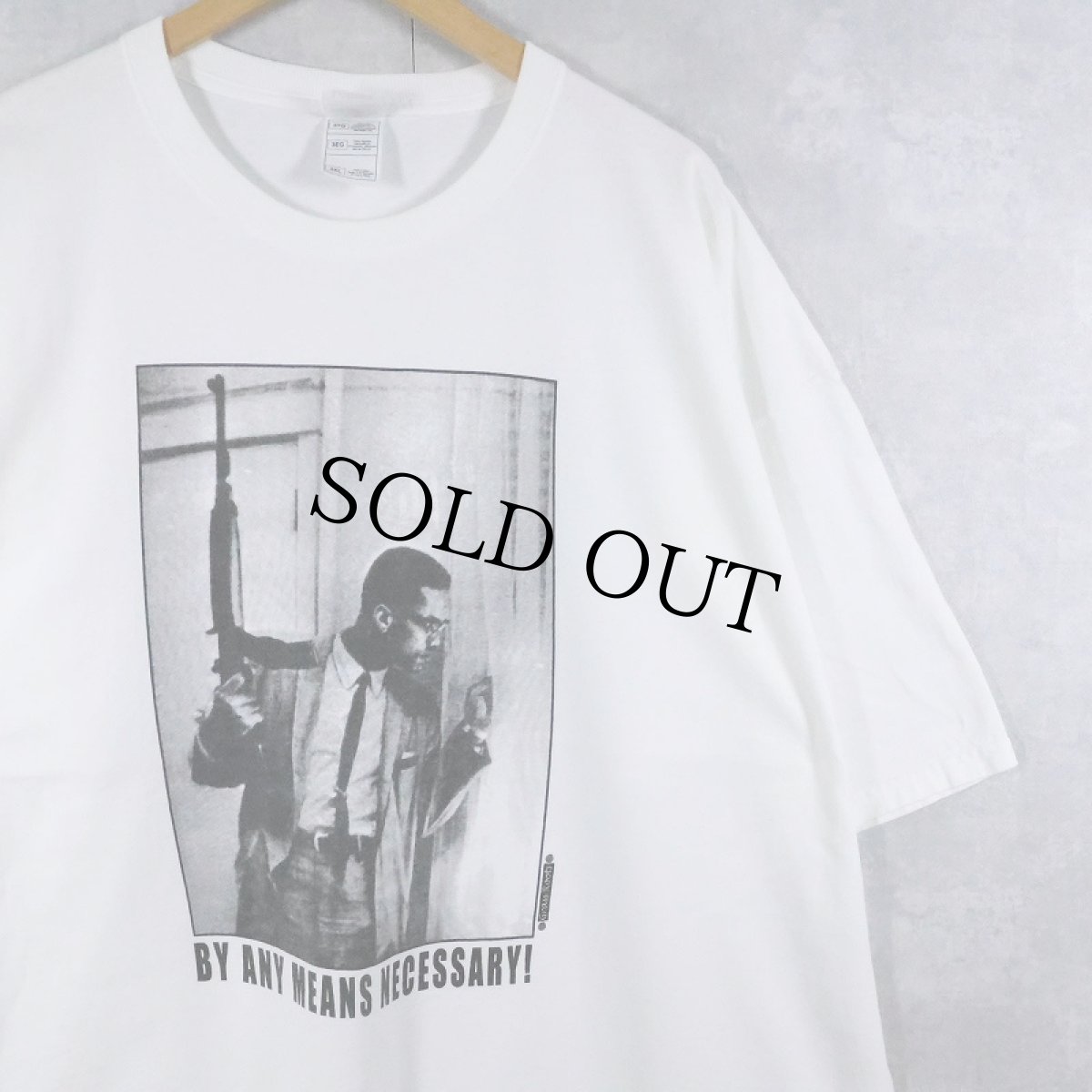 画像1: Malcolm X "By Any Means Necessary!" 名言プリントTシャツ 3XL (1)