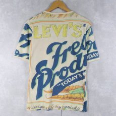 画像2: 70's Levi's "FRESH PRODUCE" 大判 染み込みプリントTシャツ M (2)