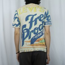 画像4: 70's Levi's "FRESH PRODUCE" 大判 染み込みプリントTシャツ M (4)