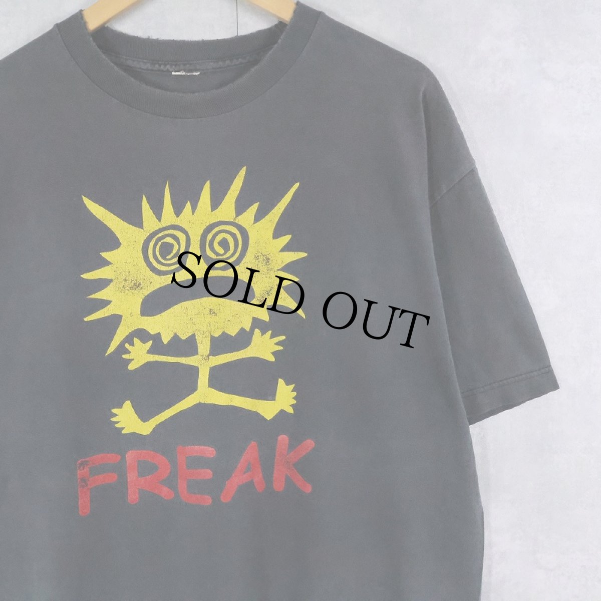 画像1: 90's〜 "FREAK" プリントTシャツ BLACK (1)