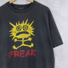 画像1: 90's〜 "FREAK" プリントTシャツ BLACK (1)