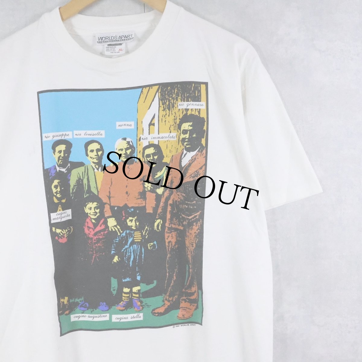 画像1: 90's Worlds Apart USA製 プリントTシャツ XL (1)