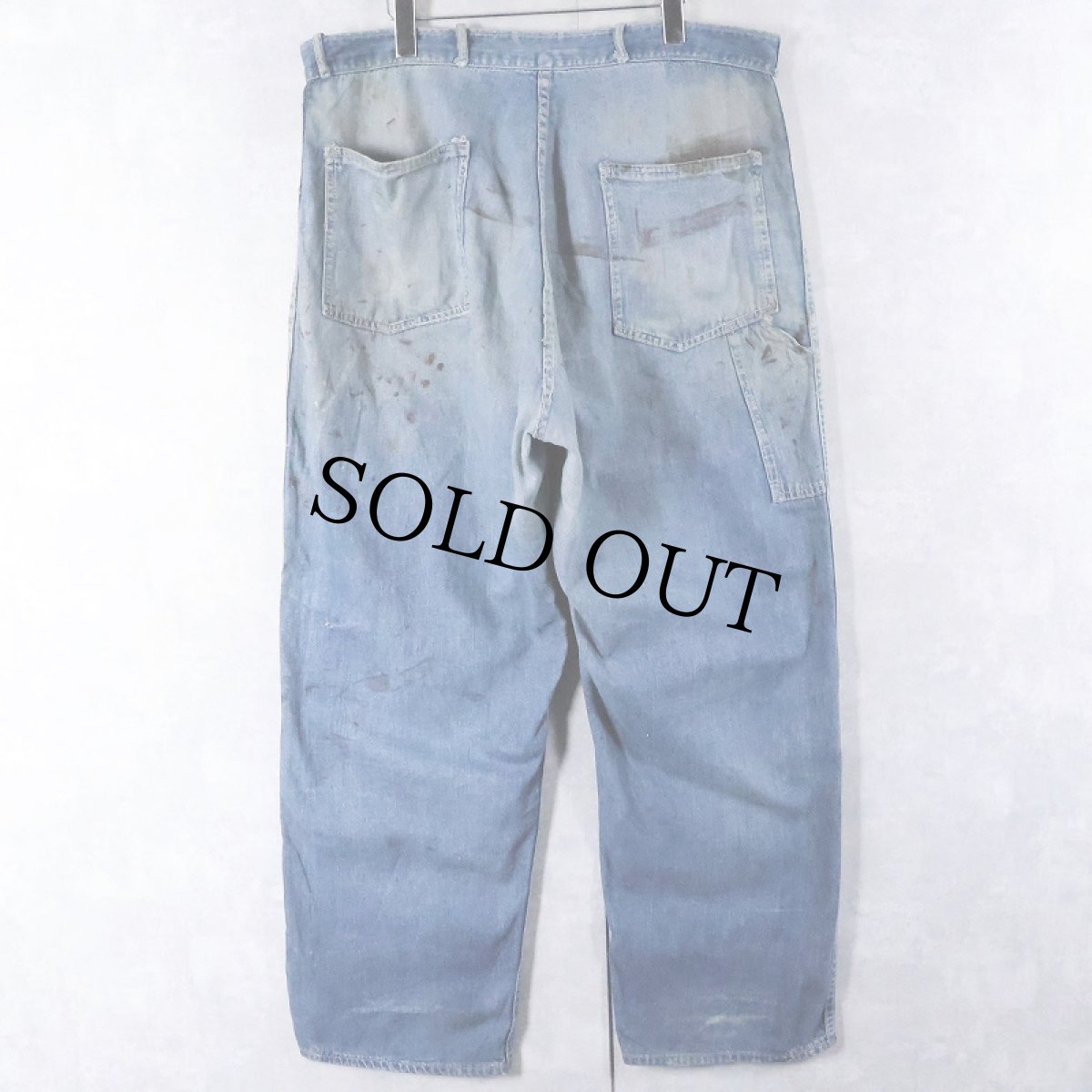 画像2: 40's〜 DUBBLE WARE ダブルニーデニムペインターパンツ W39 (2)