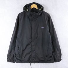 画像1: 2000's Patagonia 刺繍入り エコレインシェルジャケット BLACK L (1)