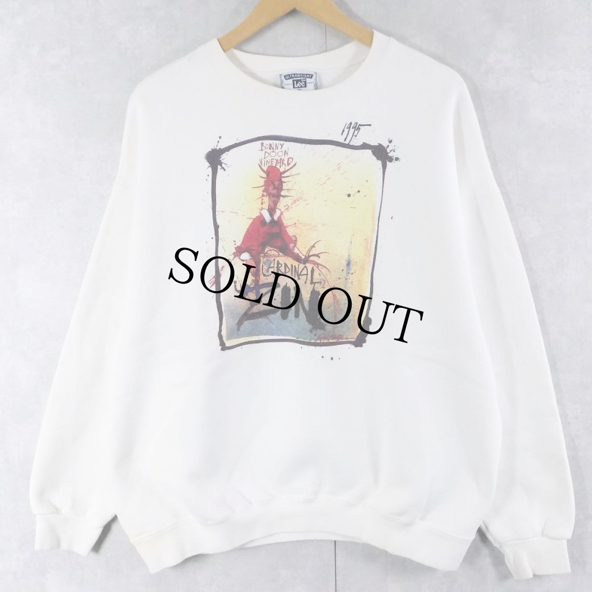 画像1: 90's Ralph Steadman "Cardinal Zin" アートプリントスウェット XL (1)