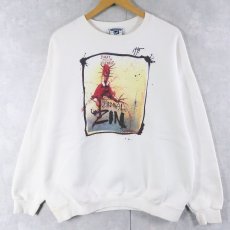 画像1: 90's Ralph Steadman "Cardinal Zin" アートプリントスウェット XL (1)