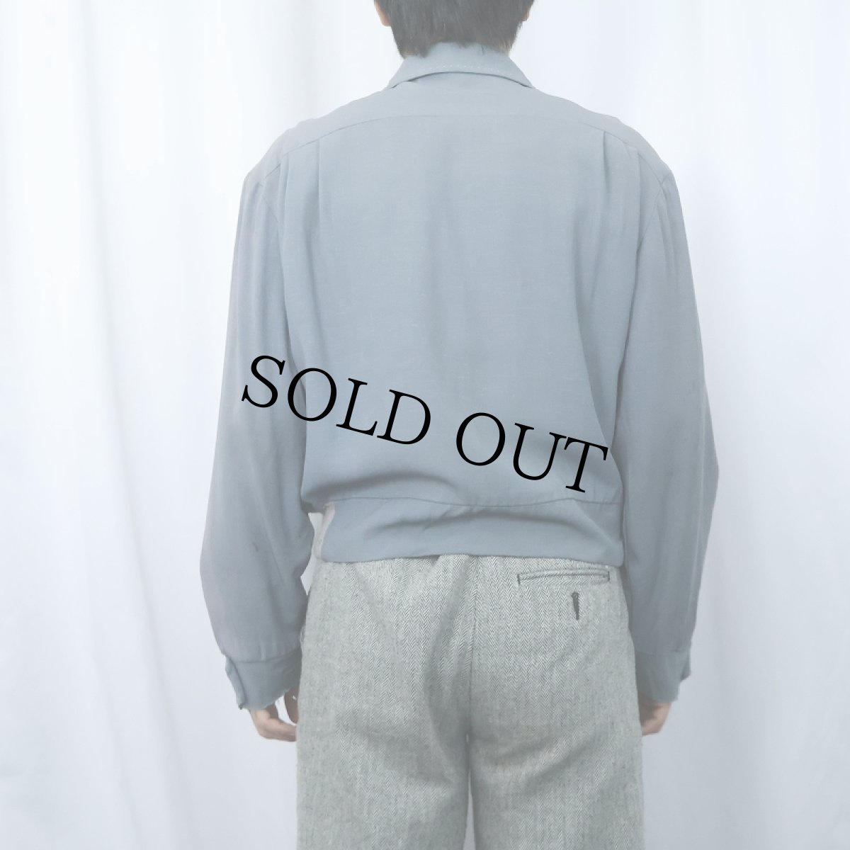 画像3: 50's California カスリ柄 レーヨンギャバジンジャケット SIZE42 (3)