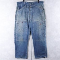 画像1: 40's〜 DUBBLE WARE ダブルニーデニムペインターパンツ W39 (1)