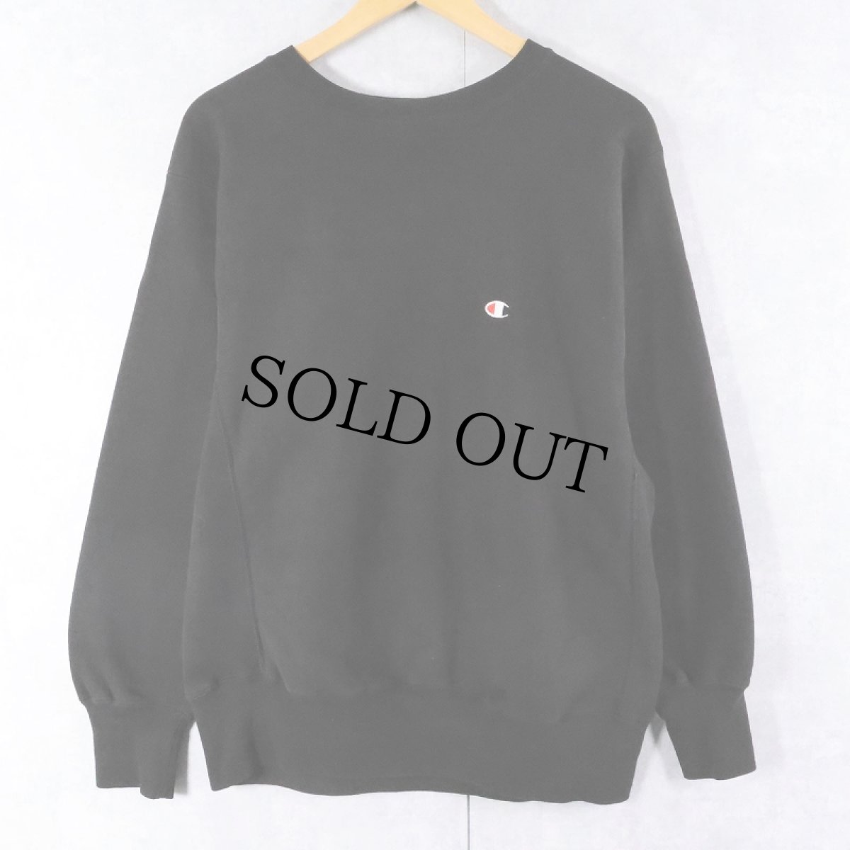 画像1: 80's Champion REVERSE WEAVE トリコタグ USA製 目付きスウェット BLACK L  (1)