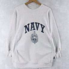 画像1: 90's EPIC REVERSE WEAVE TYPE  "U.S.NAVY" プリントスウェット L (1)