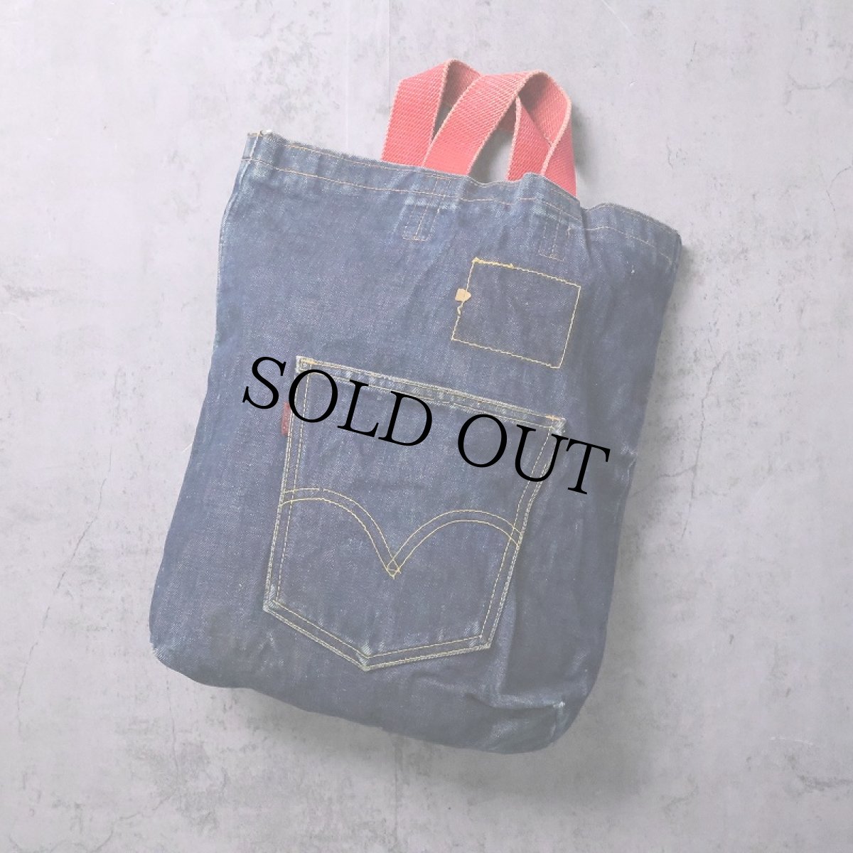 画像1: 70's LEVI'S BIGE デニムトートバッグ (1)