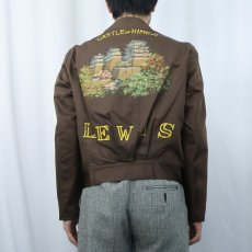 画像4: 40's "CASTLE OF HIMEJI & PIN UP GIRL" コの字エンド スーベニアジャケット (4)