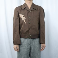 画像3: 40's "CASTLE OF HIMEJI & PIN UP GIRL" コの字エンド スーベニアジャケット (3)