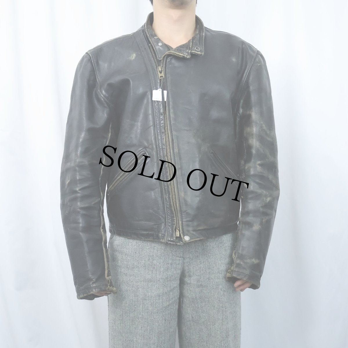 画像2: 50's〜 LANGLITZ LEATHERS ライダースジャケット BLACK (2)