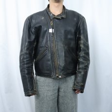 画像2: 50's〜 LANGLITZ LEATHERS ライダースジャケット BLACK (2)
