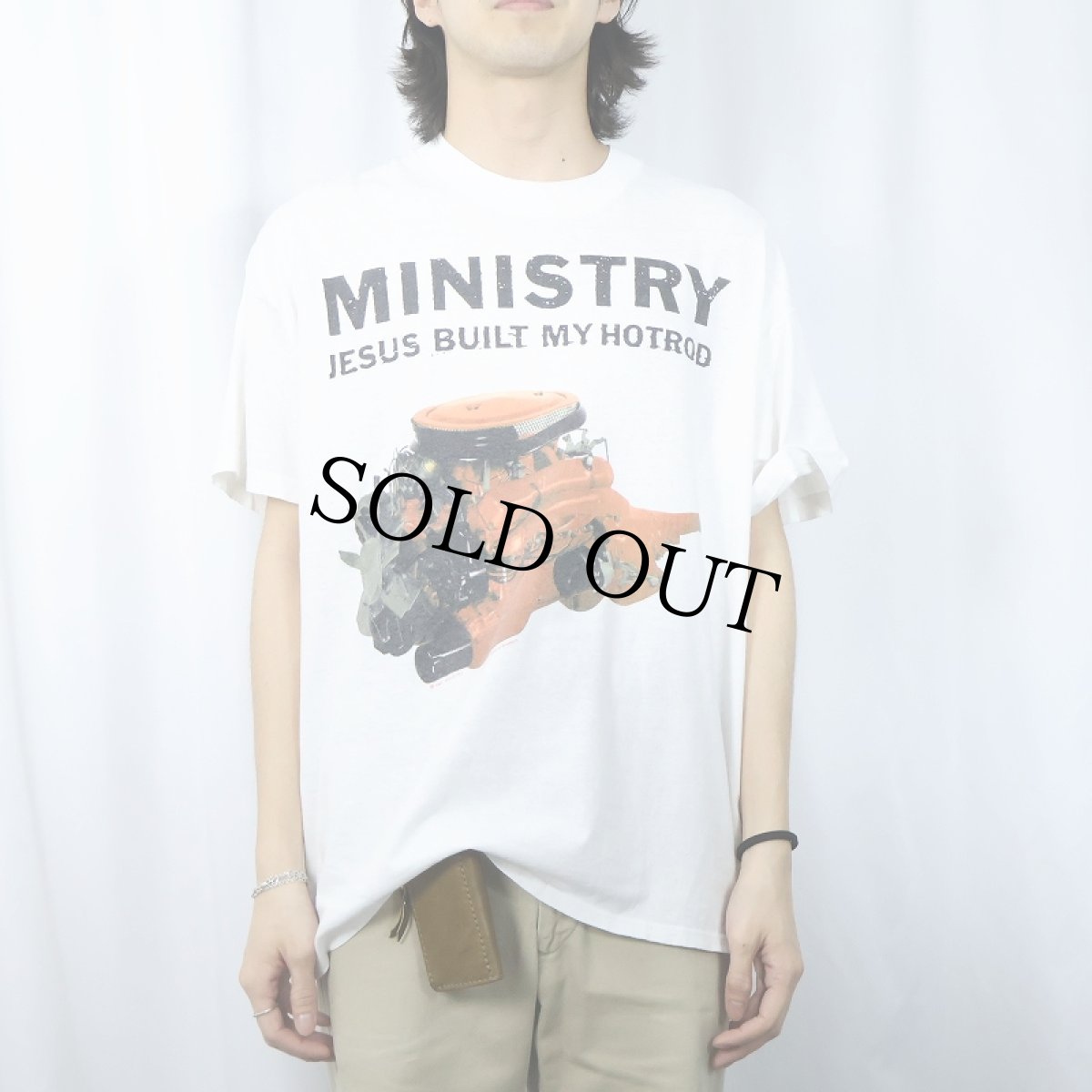 画像2: 90's MINISTRY USA製 "JESUS BUILT MY HOTROD" インダストリアル・メタルバンド プリントTシャツ XL (2)