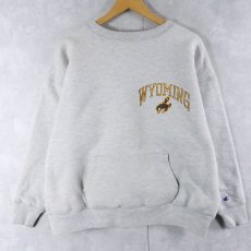 画像1: 80〜90's Champion 青刺繍タグ 中期 USA製 "WYOMING" ダブルフェイス スウェット XL  (1)