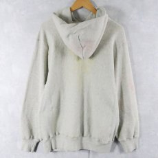 画像2: 90's MacGregor Sand-Knit REVERSE WEAVE TYPE コットン×レーヨン "WISCONSIN ATH.DEPT L" プリントスウェットフーディー L (2)