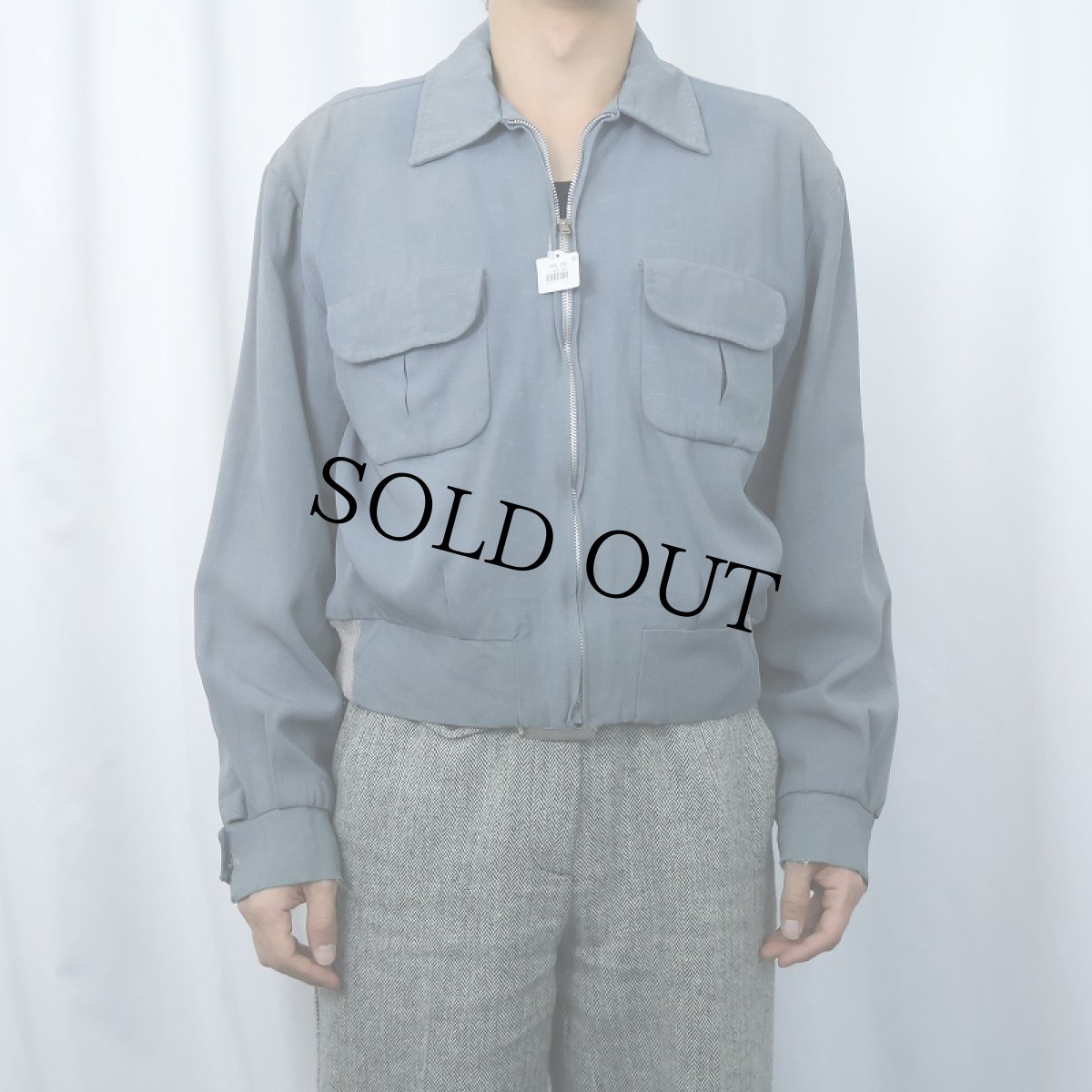 画像2: 50's California カスリ柄 レーヨンギャバジンジャケット SIZE42 (2)