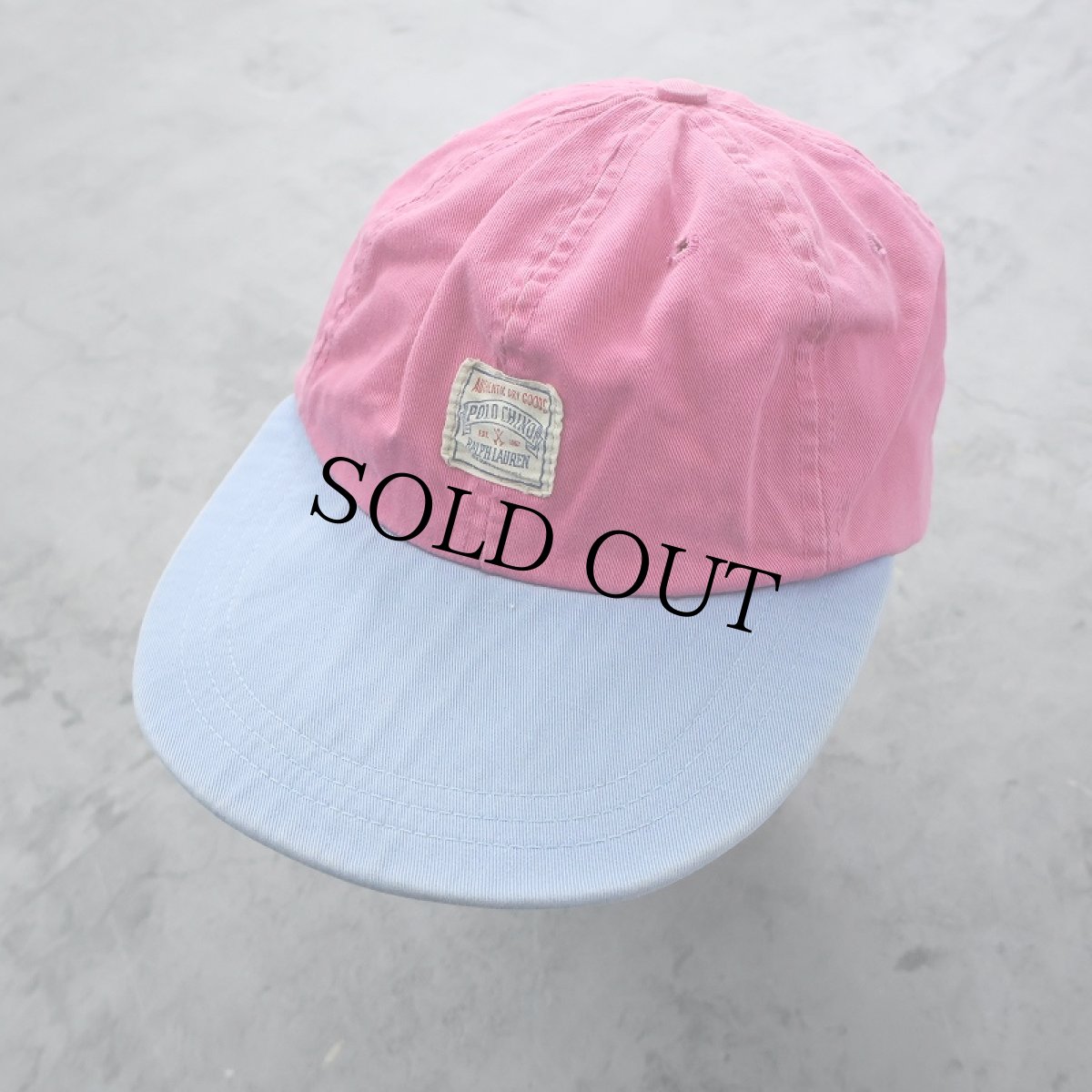 画像1: 90's POLO Ralph Lauren USA製 "POLO CHINO" 2トーン ロングビルキャップ L (1)