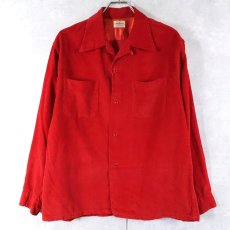 画像1: 50〜60's PENNEY'S TOWNCRAFT コーデュロイオープンカラーシャツ L (1)