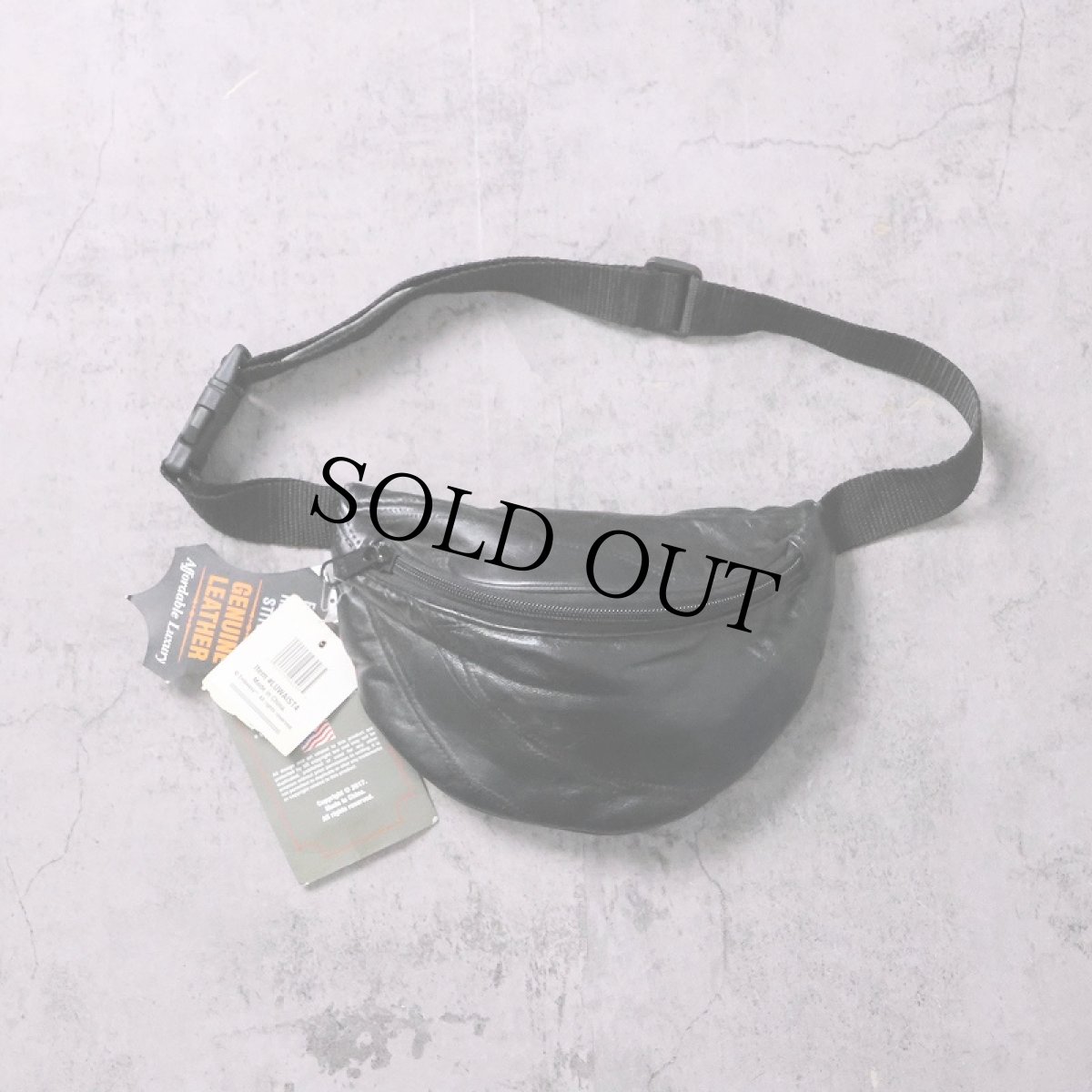 画像1: EMBASSY レザーウエストポーチ BLACK タグ付き未使用 (1)