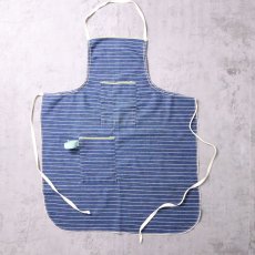 画像1: VINTAGE ストライプ柄 デニムエプロン (1)