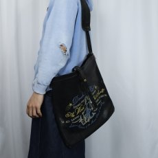 画像2: Ralph Lauren RRL マーメイド刺繍 レザーショルダーバッグ (2)