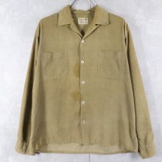 画像1: 60's Amcrest JAPAN製 コーデュロイオープンカラーシャツ L (1)