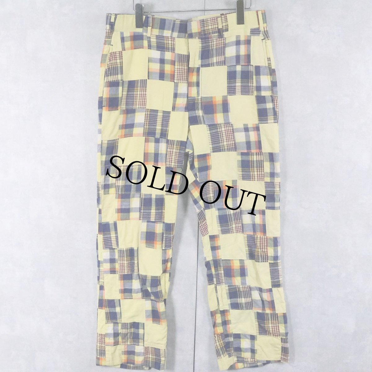 画像1: 50〜60's UNKNOWN マドラスチェック柄 パッチワークパンツ W33 (1)