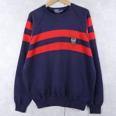 画像1: POLO Ralph Lauren "UNI CREST PATCH" 前V ラグランスウェット M (1)