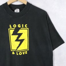 画像1: 90's National Debate Institute "LOGIC & LOVE" プリントTシャツ BLACK XL (1)