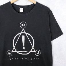 画像1: Panic! At The Disco ポップ・ロックバンド ロゴプリントTシャツ BLACK (1)