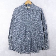 画像1: 90's BANANA REPUBLIC 総柄 コットンシャツ M (1)