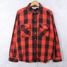 画像1: 70〜80's DAKOTA USA製 バッファローチェック柄 ヘビーネルシャツ L (1)
