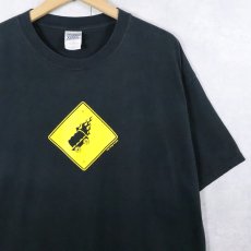 画像1: 2000's Ryan Singer "Wagon Burner" アートプリントTシャツ BLACK XL (1)