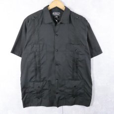 画像1: ORIGINALES DOMINGUEY コットンキューバシャツ BLACK SIZE40 (1)