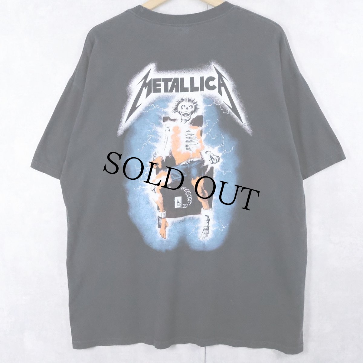 画像2: 2007 METALLICA "RIDE THE LIGHTNING" ロックバンドプリントTシャツ BLACK XL (2)