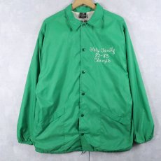画像1: 70's JAC BY Hilton USA製 チェーン刺繍 ナイロンコーチジャケット L (1)