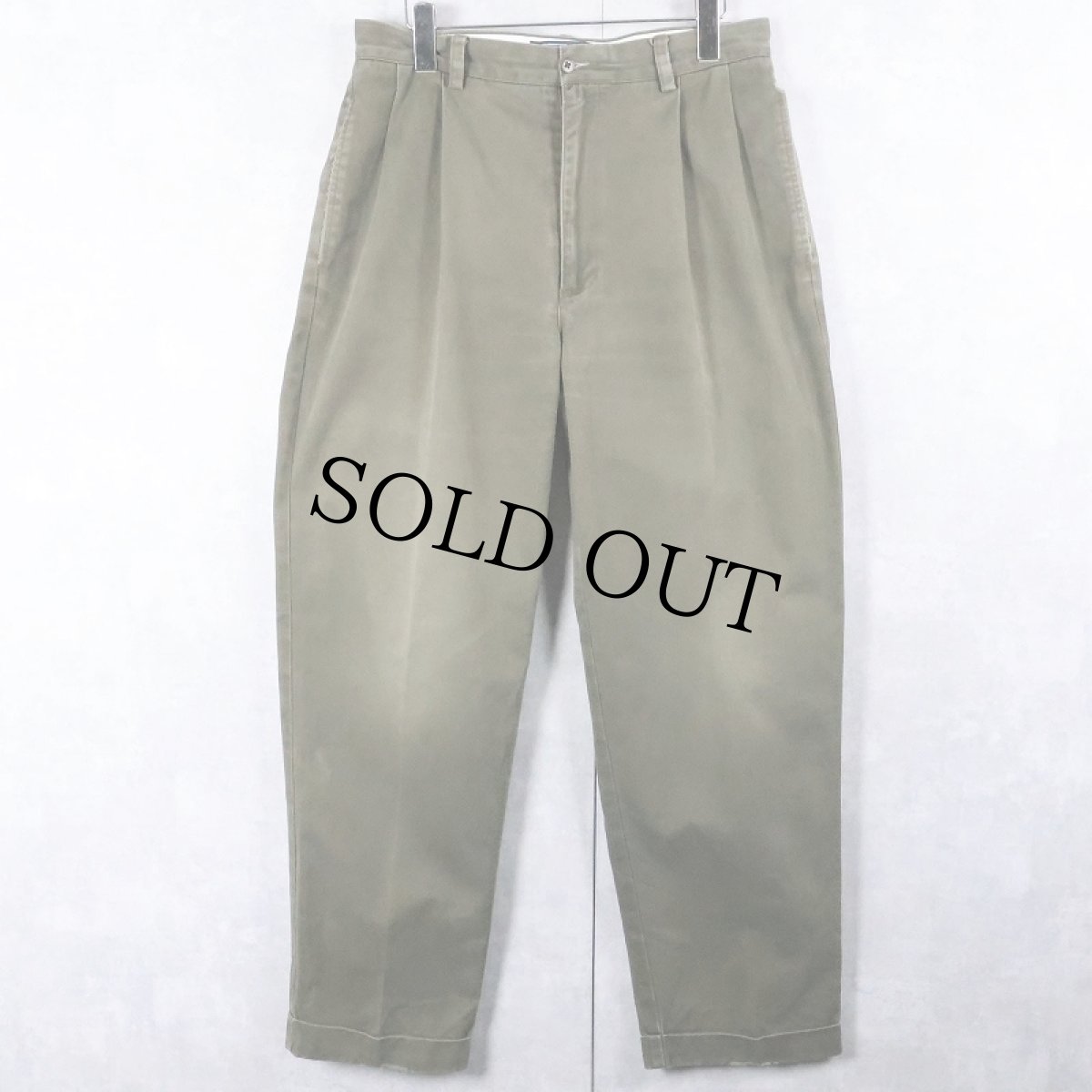 画像1: POLO Ralph Lauren "HAMMOND PANT" 2タックコットントラウザーズ W31 (1)