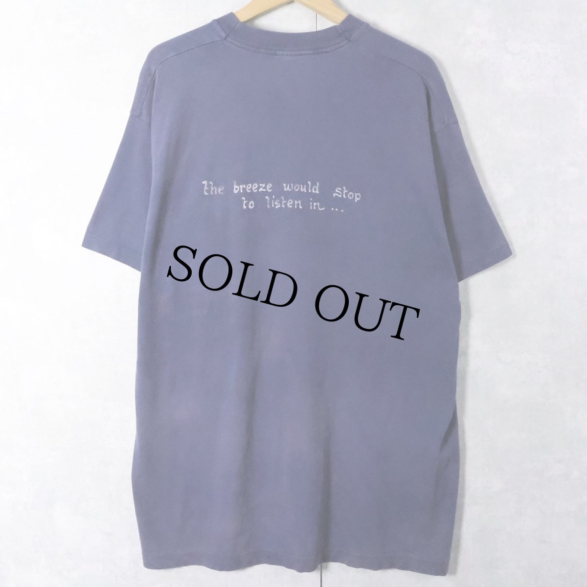 画像2: 90's JERRY GARCIA "The breeze would stop to listen in..." ミュージシャンプリントTシャツ NAVY XL (2)