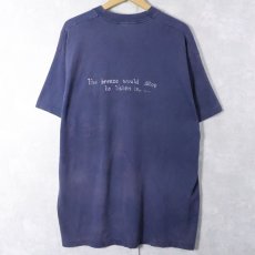 画像2: 90's JERRY GARCIA "The breeze would stop to listen in..." ミュージシャンプリントTシャツ NAVY XL (2)