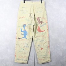 画像2: 60's ハンドペイント メモリアルコーデュロイパンツ W29 (2)