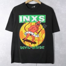 画像1: 80's INXS USA製 "DEVIL INSIDE" ファンクロックバンドプリントTシャツ BLACK XL (1)