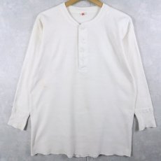 画像1: 70's Hanes 猫目ボタン ヘンリーネック アンダーシャツ SIZE44 (1)